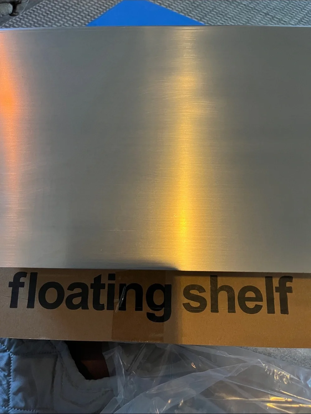 Floating Shelf 15 MM brushed, stainless steel Wall-Mount Shelf Silver brand new